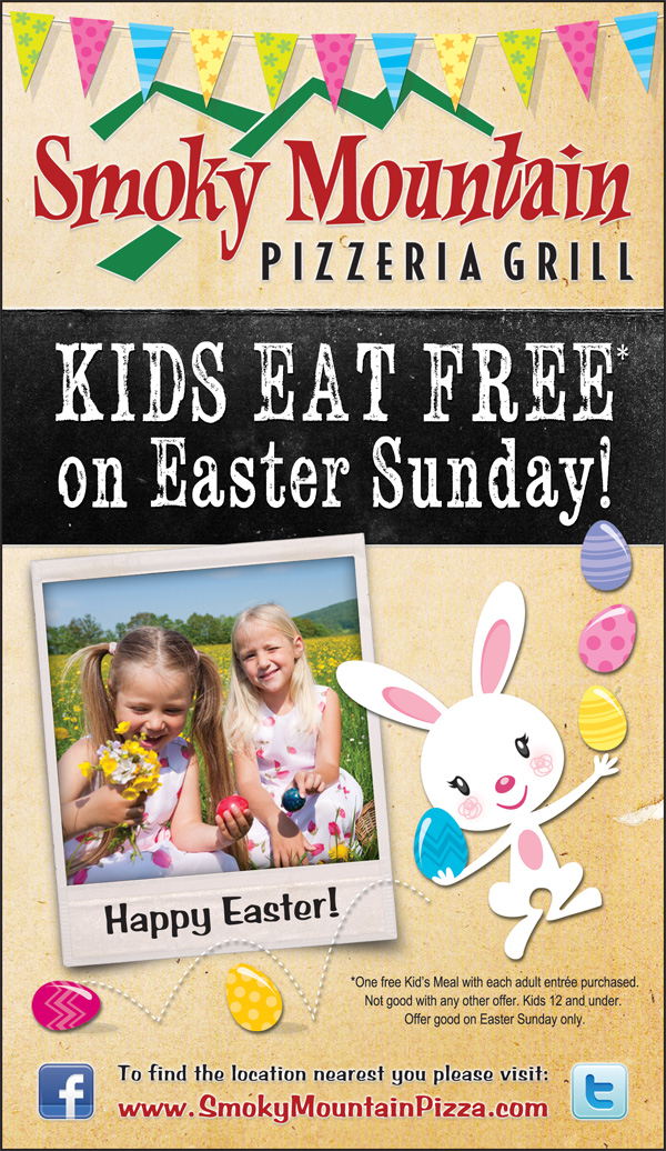 Kids Eat Free on Easter Sunday, April 8th Kids Eat Free on Easter Sunday, April 8th