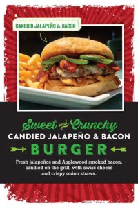 Sweet + Crunchy Candied Jalapeño & Bacon Burger