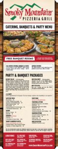 Smoky Mountain Catering, Banquets, Party Menu
