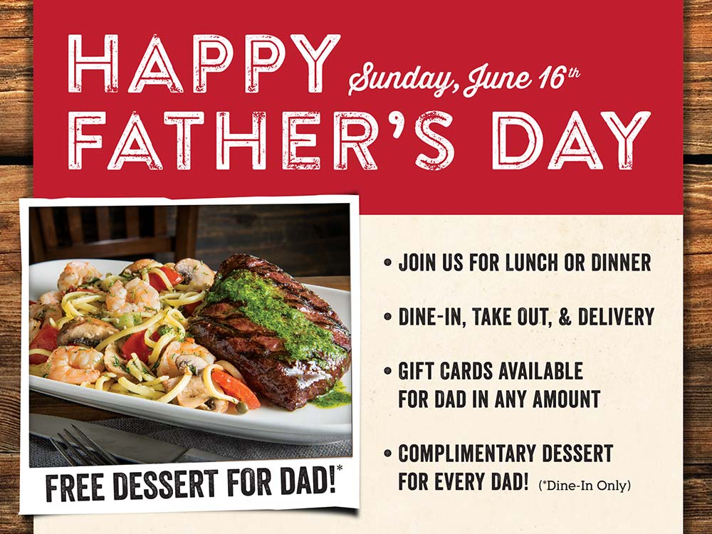 Free Dessert for Dad on Father's Day